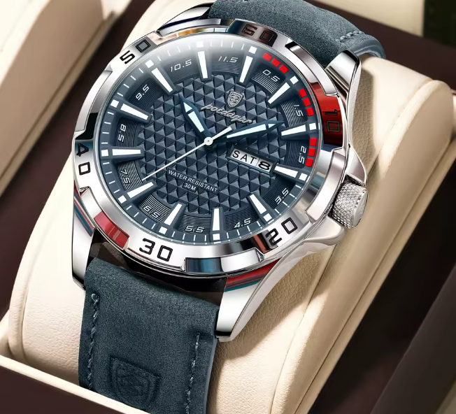Original POEDAGAR Men’s Sport Wristwatch – Date & Week Display